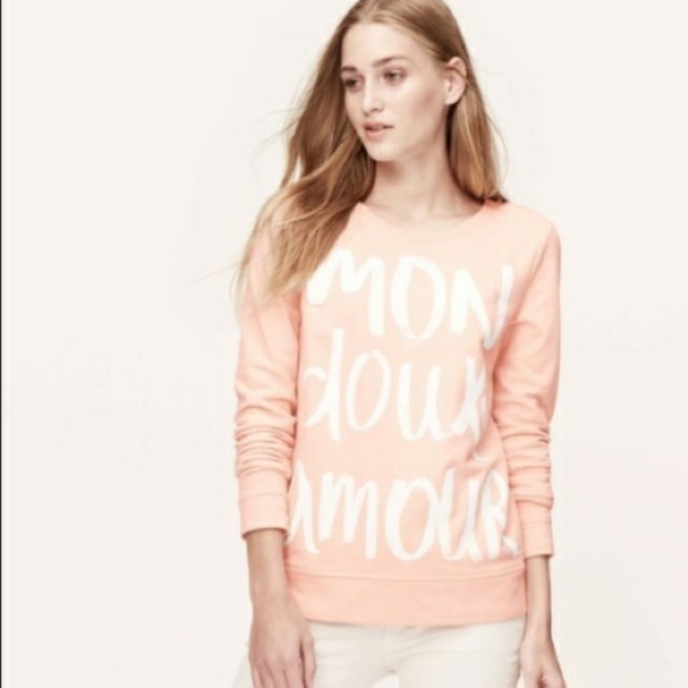 Loft Mon Doux Amour French Graphic Sweatshirt
